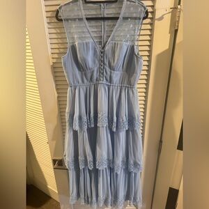 Self-Portrait tiered chiffon midi dress